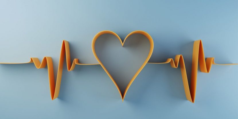 Herzlinie symbolisiert Implantate bei Herz-Kreislauf-Erkrankungen.